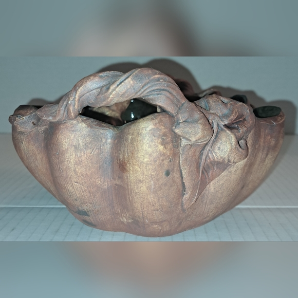 Terrafirma Ellen Evans Bowl Large Leaves & Handles 1996 Signed - Picture 6 of 12